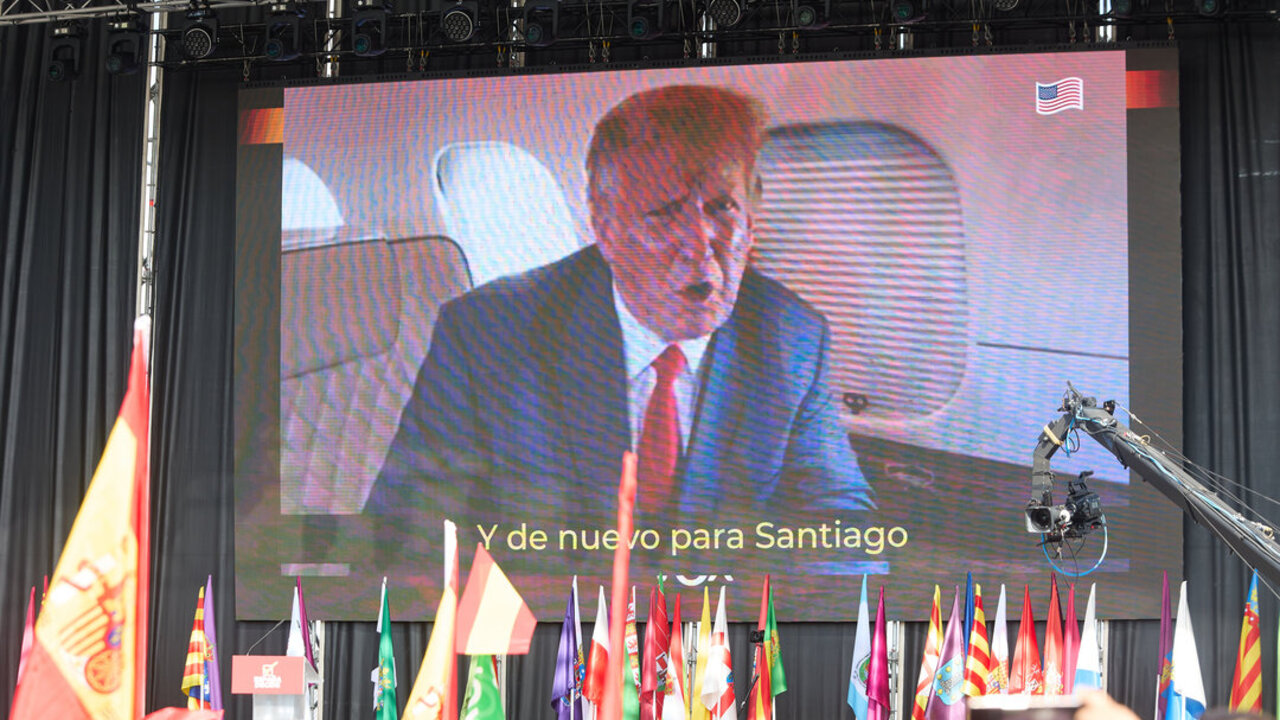 Donald Trump en un acto organizado por Vox. (Foto: Jes&uacute;s Hell&iacute;n / Europa Press)
