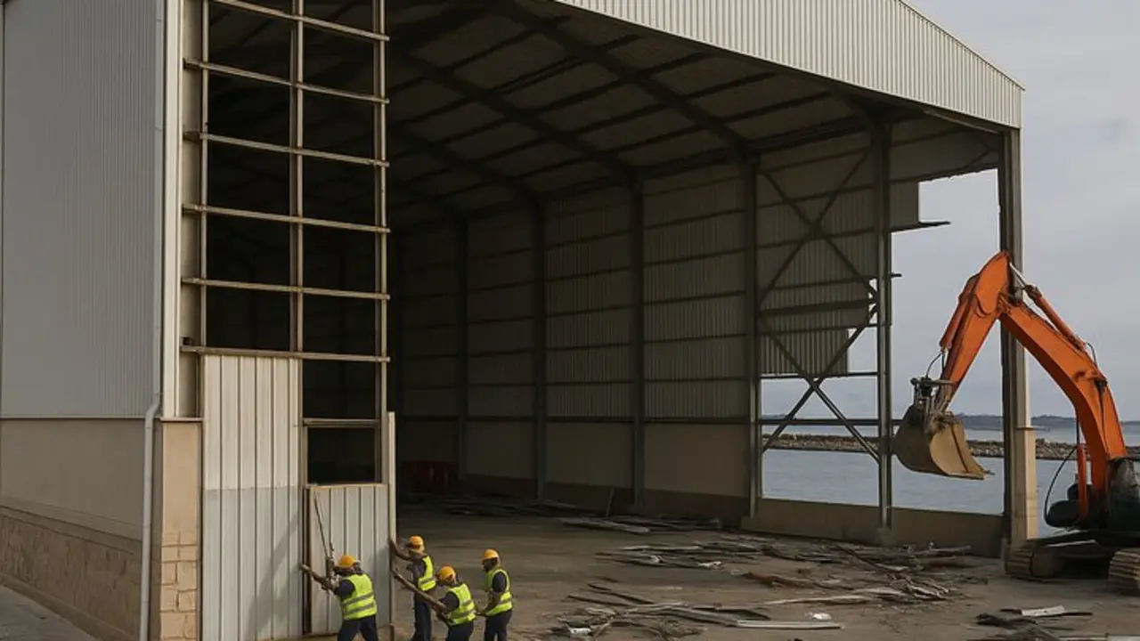 Obras en el hangar de Portopí