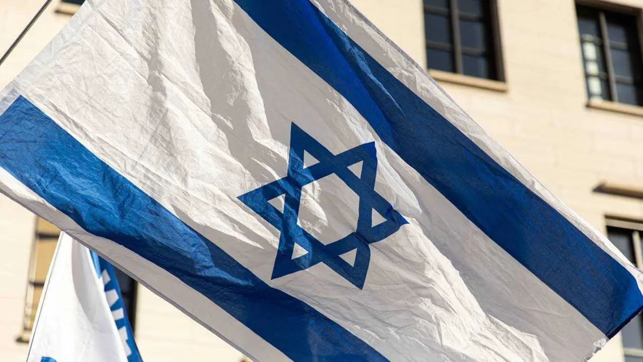 Una bandera de Israel en una manifestación en Berlín (Firma: Europa Press / Contacto / Michael Kuenne - Only For Use In Spain).