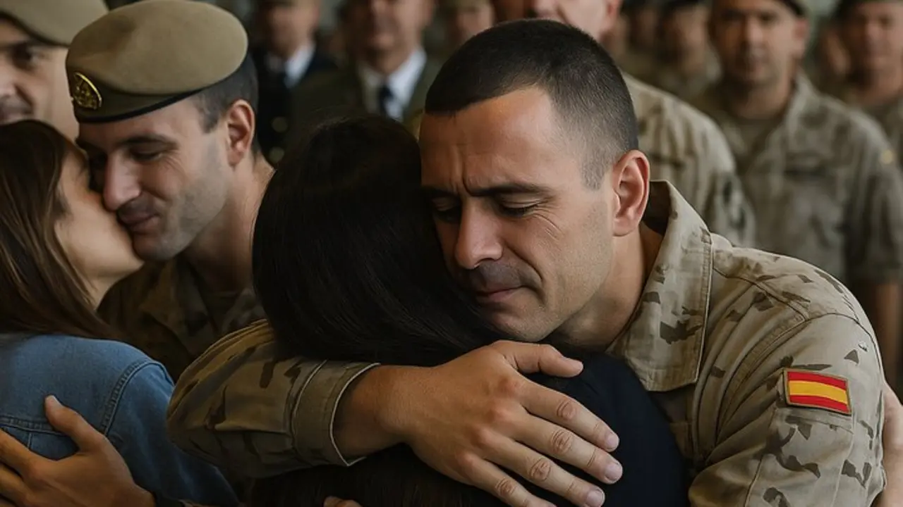 Militares de la BRILIB XLIII en su regreso a España