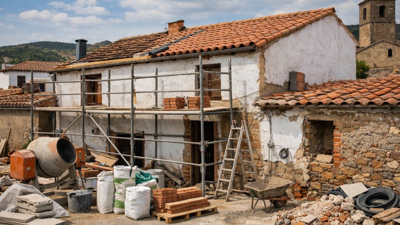 Obras de rehabilitaci&oacute;n en viviendas de municipios rurales de Extremadura