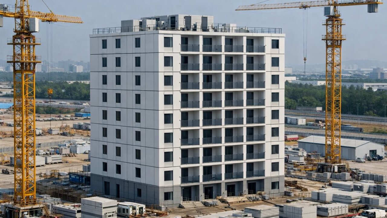 Edificio modular de 10 plantas ensamblado en tiempo r&eacute;cord en China