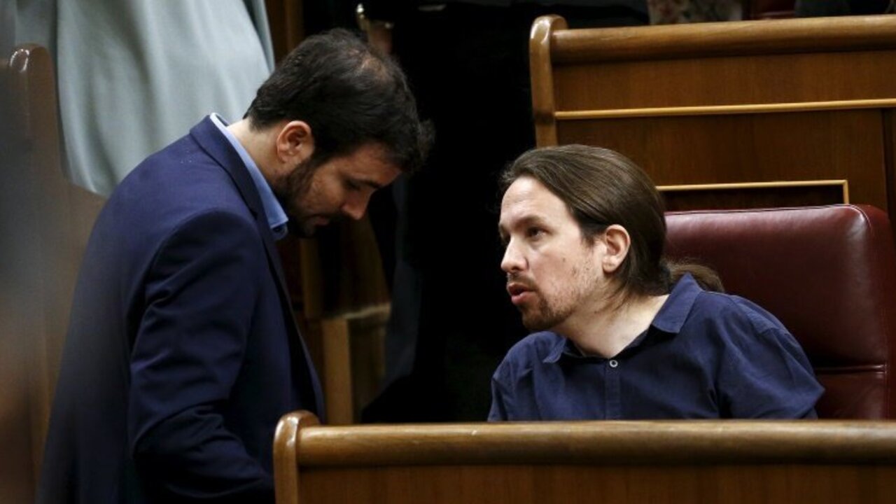Pablo Iglesias y Alberto Garz&oacute;n.