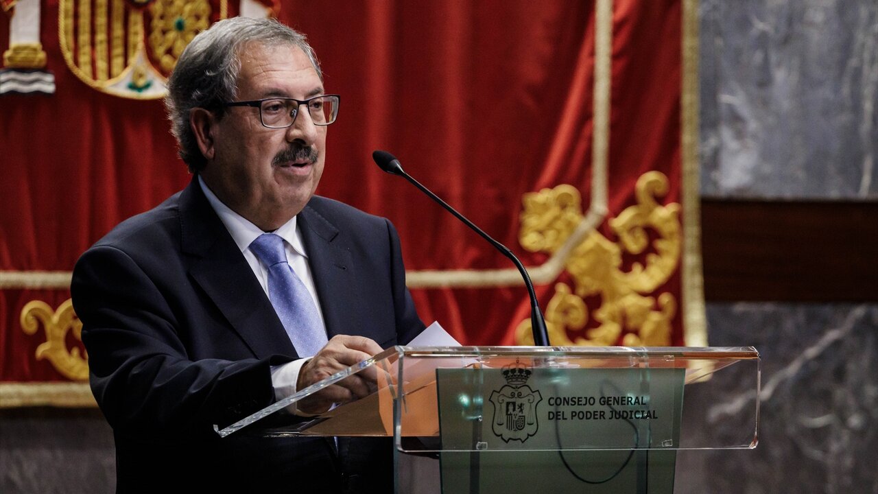 El presidente del Consejo General del Poder Judicial, Rafael Mozo, interviene durante los XV Premios del Foro Justicia y Discapacidad, en la sede del Consejo General del Poder Judicial, a 19 de mayo de 2023, en Madrid (Espa&ntilde;a).
