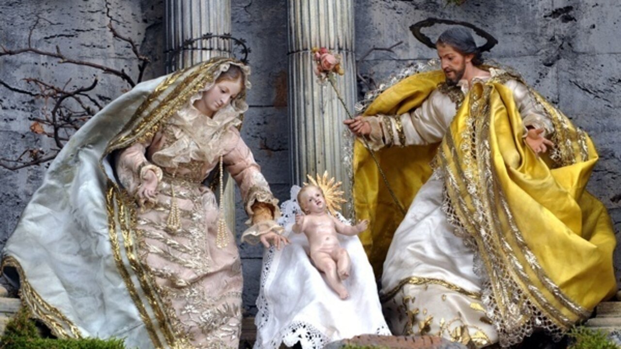 Bel&eacute;n del Pr&iacute;ncipe que se expone en el Palacio Real de Madrid.