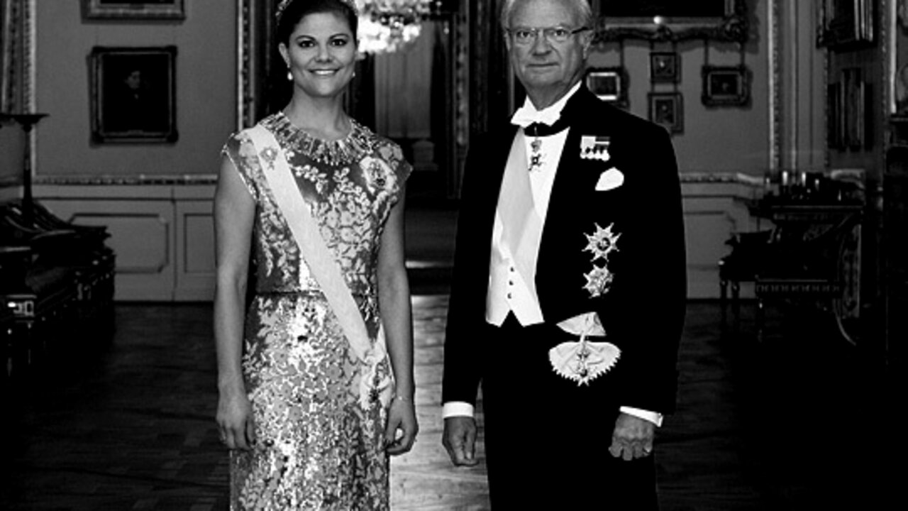 El rey Carlos Gustavo y su hija, la princesa Victoria.