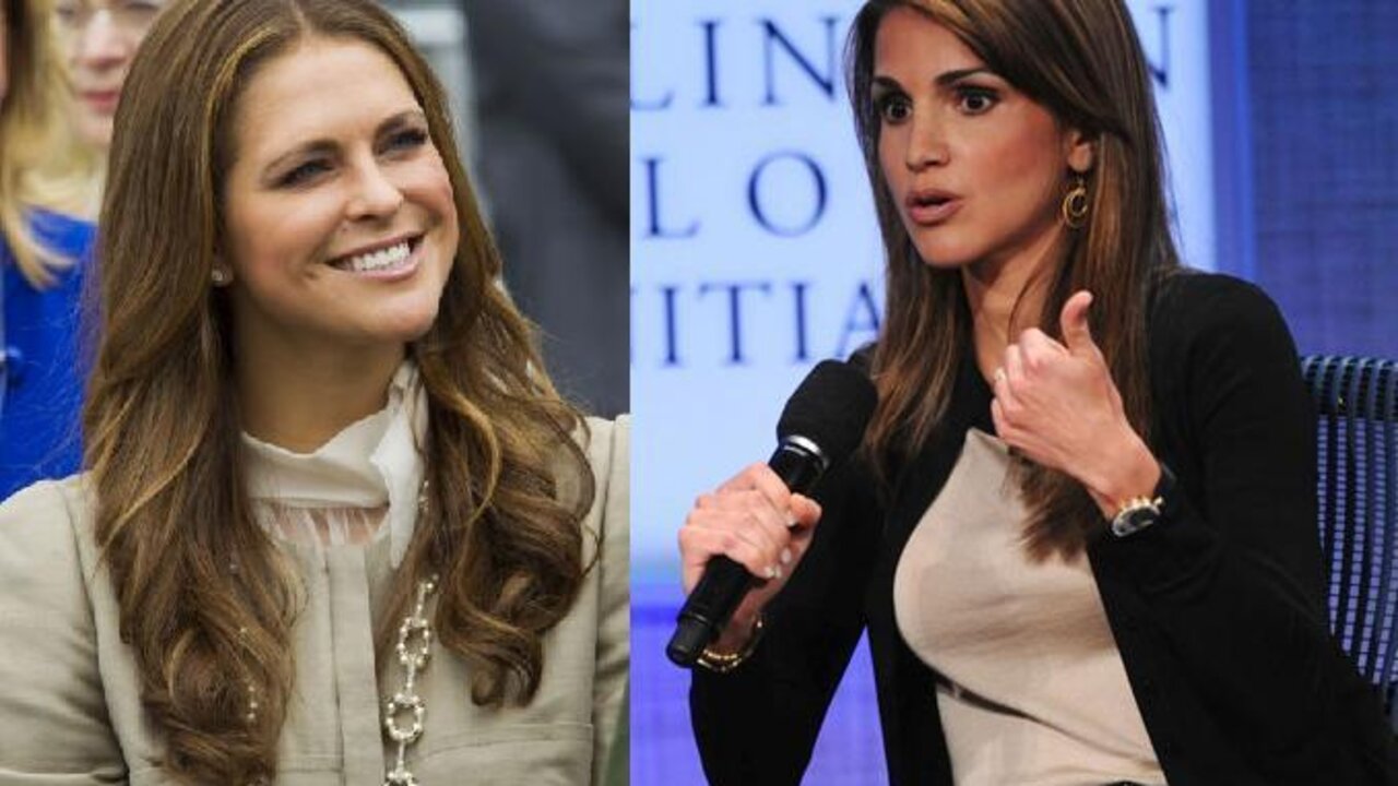 La princesa Magdalena de Suecia (izda) y la reina Rania de Jordania (derecha).