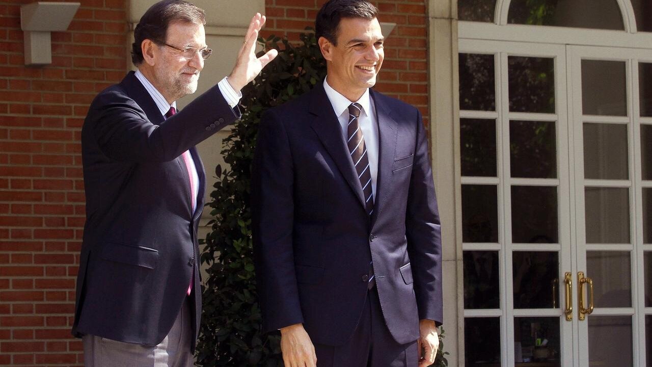 Mariano Rajoy y Pedro S&aacute;nchez, en el Palacio de la Moncloa.