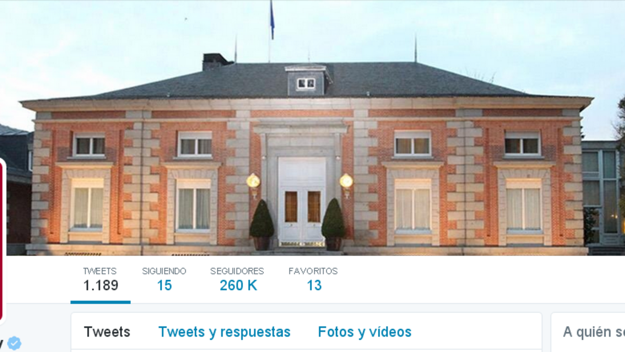 Captura de pantalla del perfil oficial de Casa Real en Twitter. 