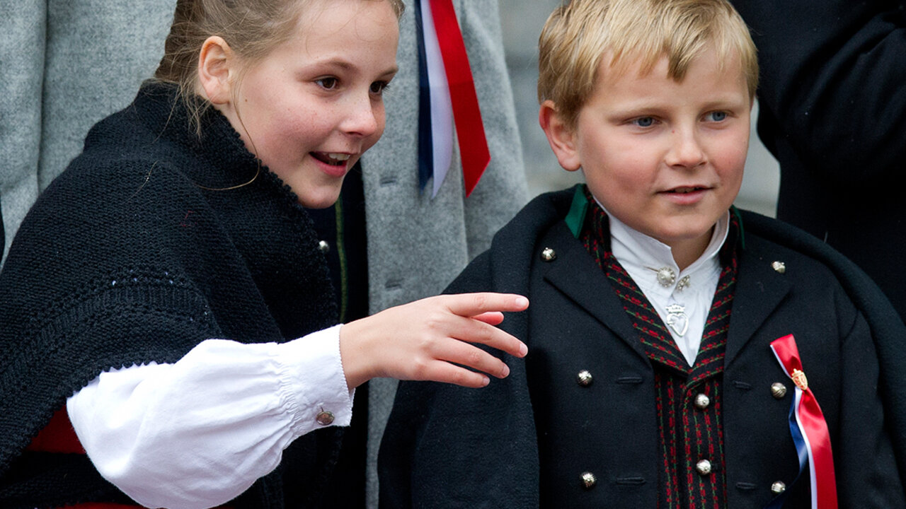 Los pr&iacute;ncipes Ingrid y Sverre Magnus de Noruega.
