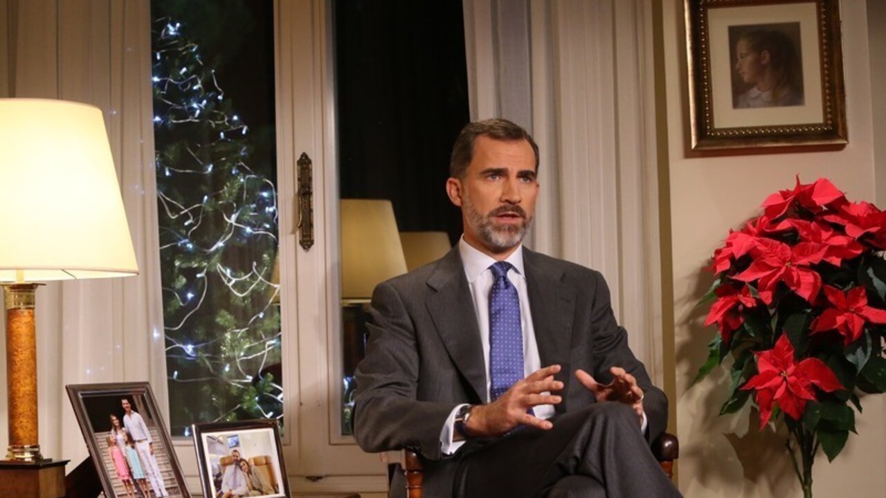 Felipe VI pronuncia el discurso de Nochebuena de 2014.