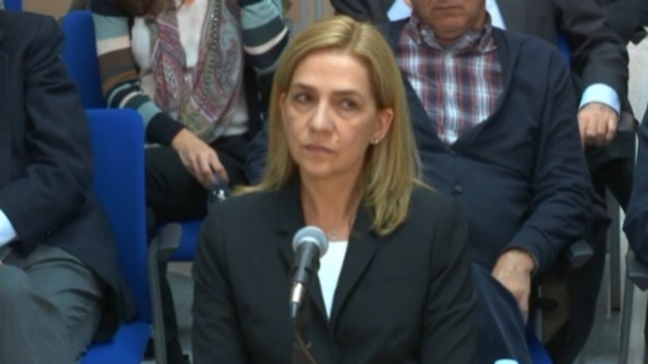 La infanta Cristina, durante su declaraci&oacute;n ante el juicio oral.