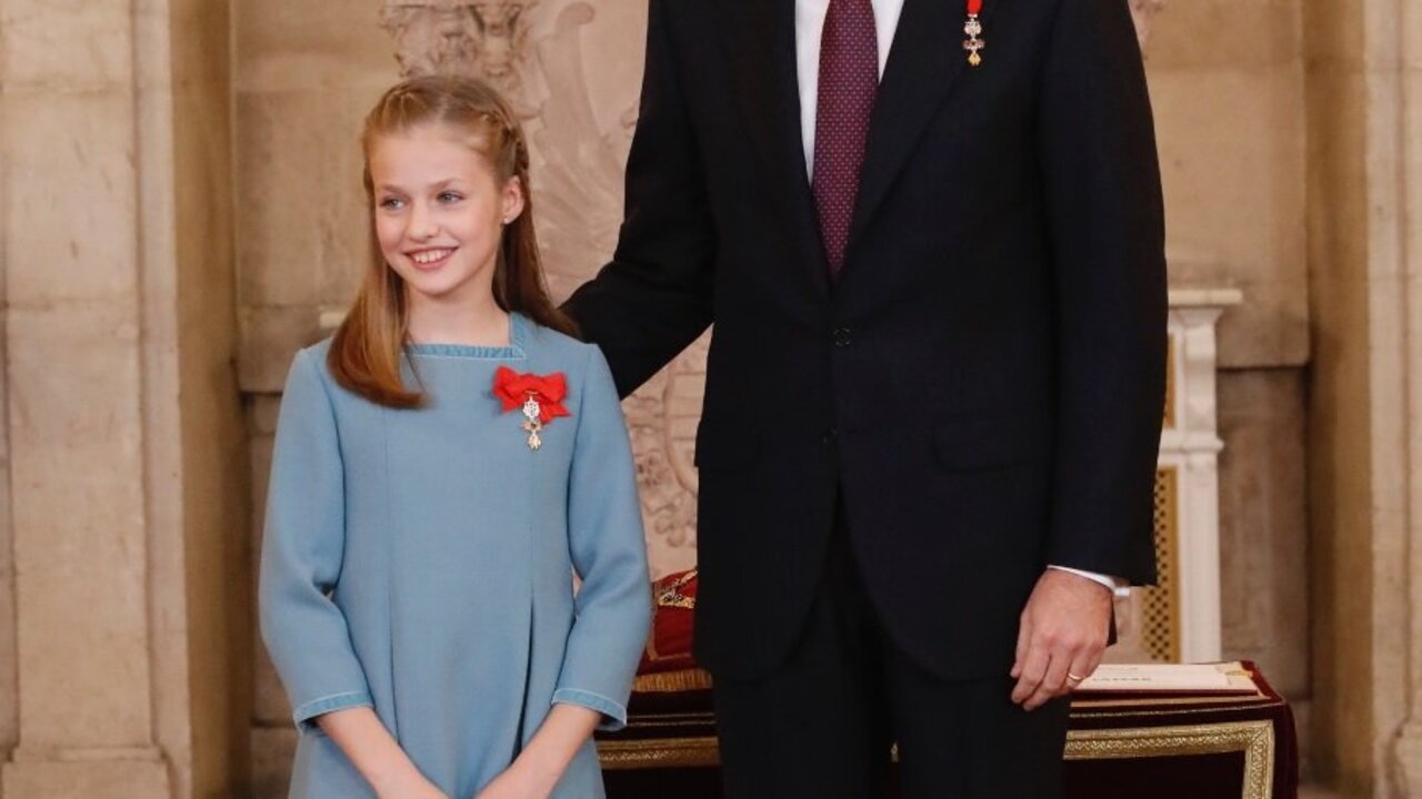 La princesa Leonor, al recibir el Tois&oacute;n de Oro.