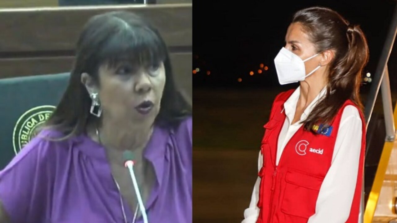 Celeste Amarilla y la reina Letizia con chaleco rojo.