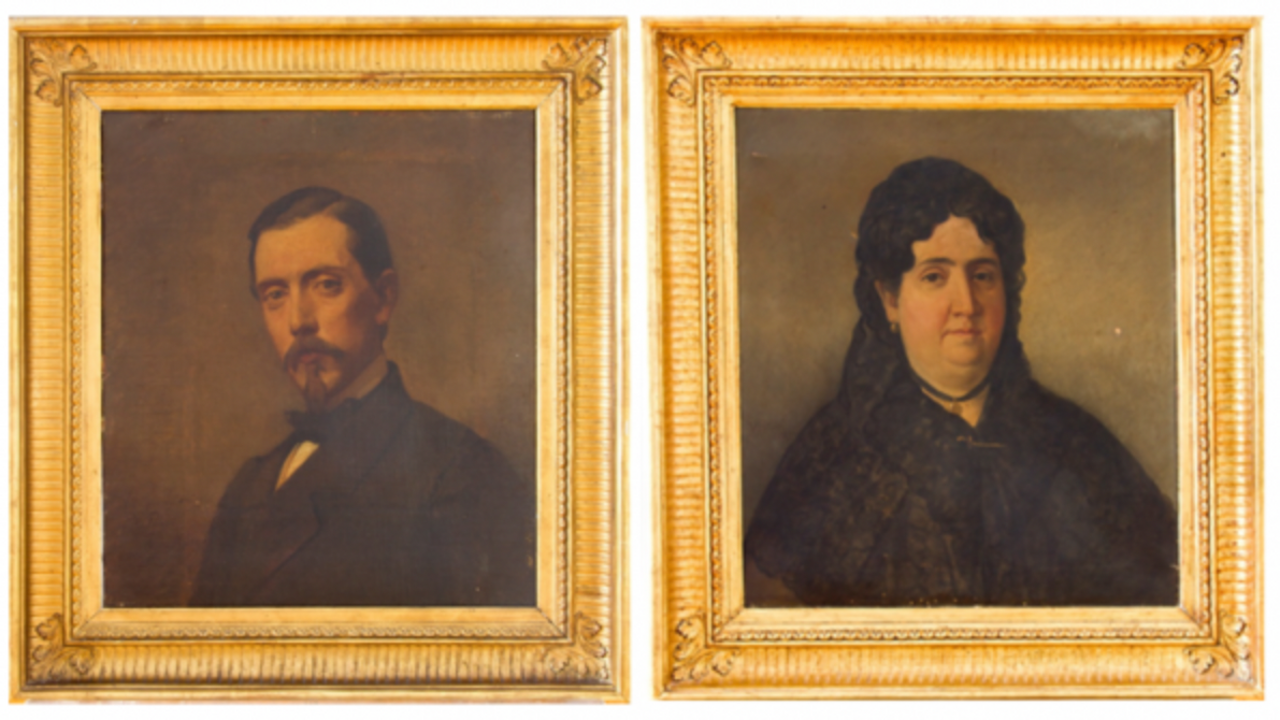 Retratos de Vicente Poler&oacute; y su esposa Camila Garc&iacute;a.