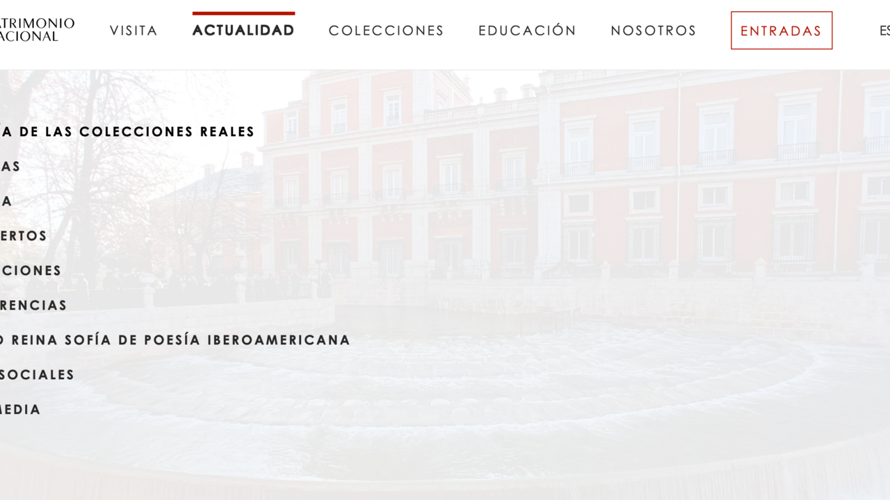 P&aacute;gina web de Patrimonio Nacional.