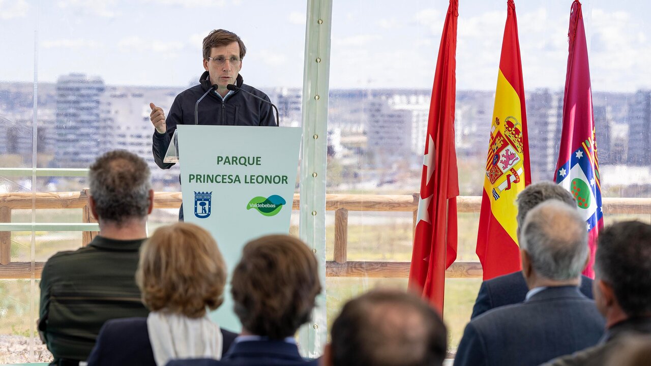 Almeida, este domingo, en el acto de inauguraci&oacute;n del parque Princesa Leonor.