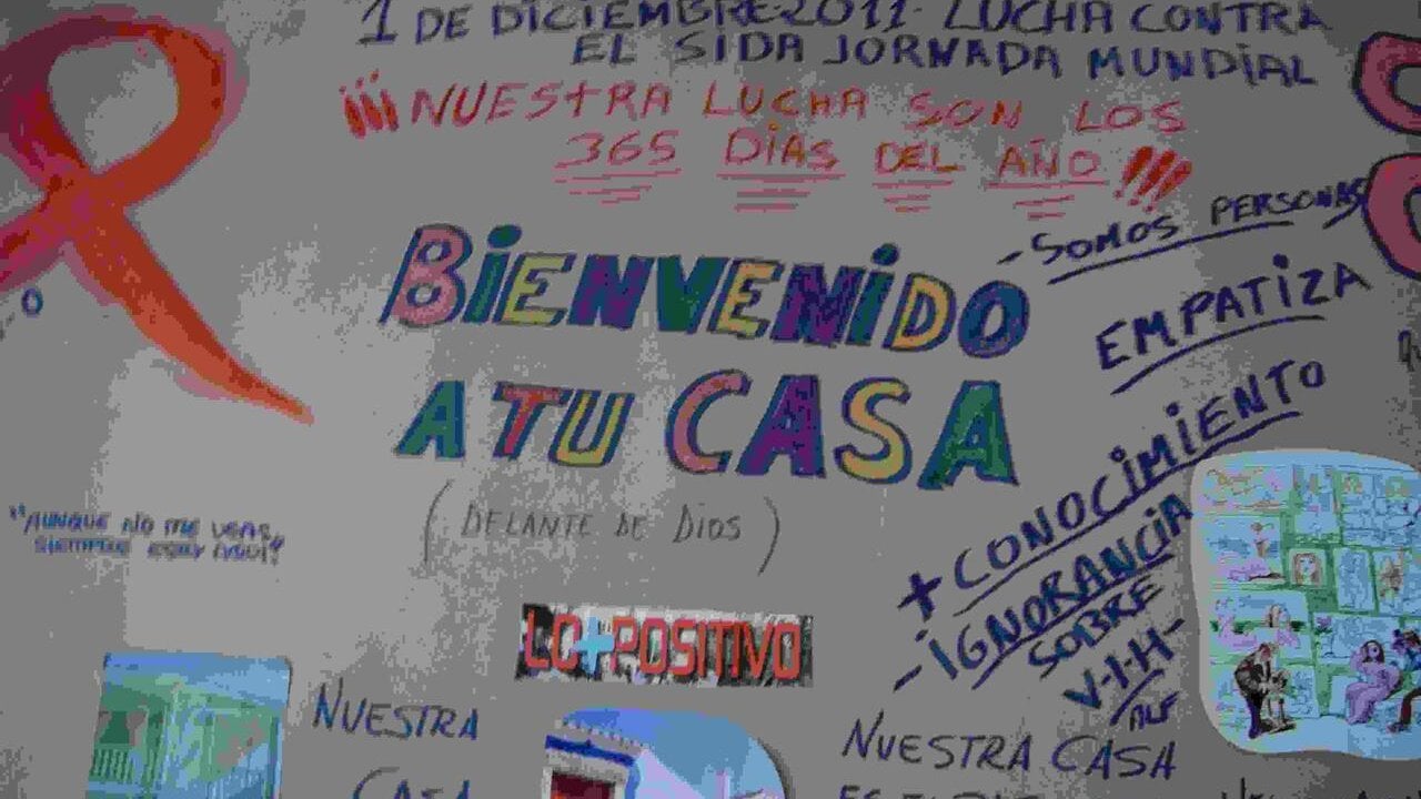 Mural realizado en la Casa de Acogida V&eacute;ritas con motivo del D&iacute;a Mundial del Sida. 