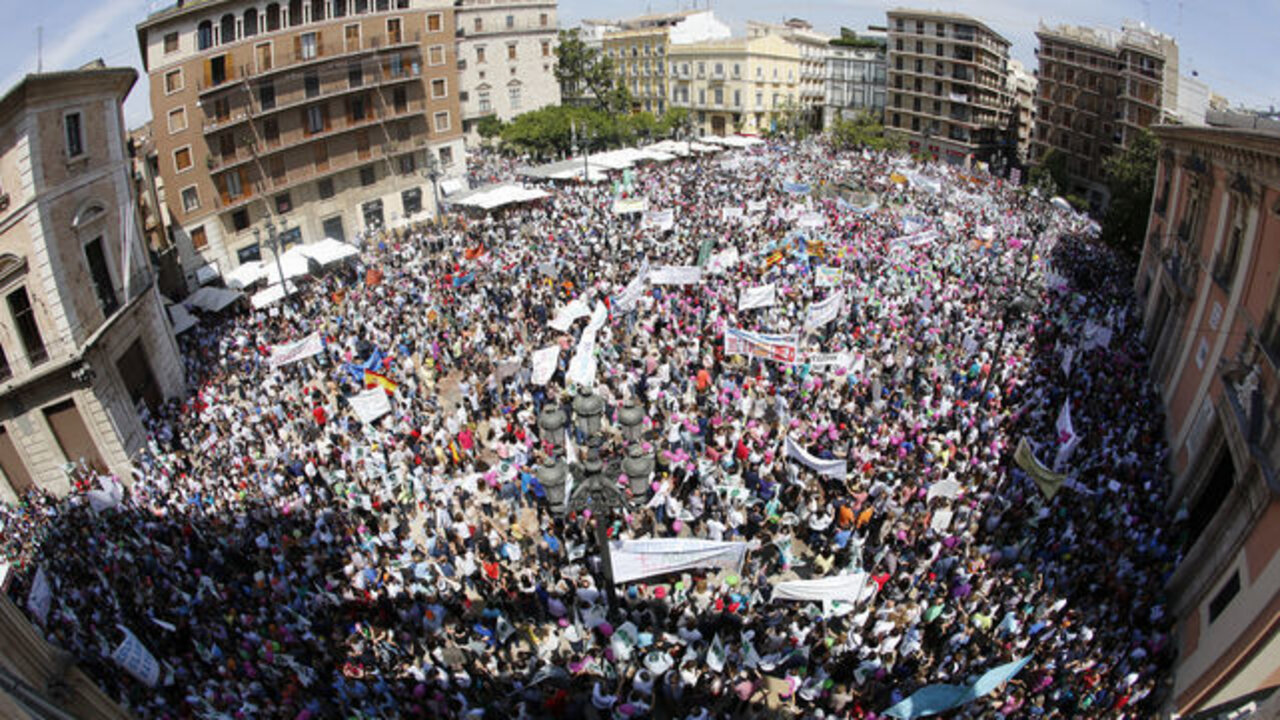 Manifestaci&oacute;n en Valencia a favor de la escuela concertada. 