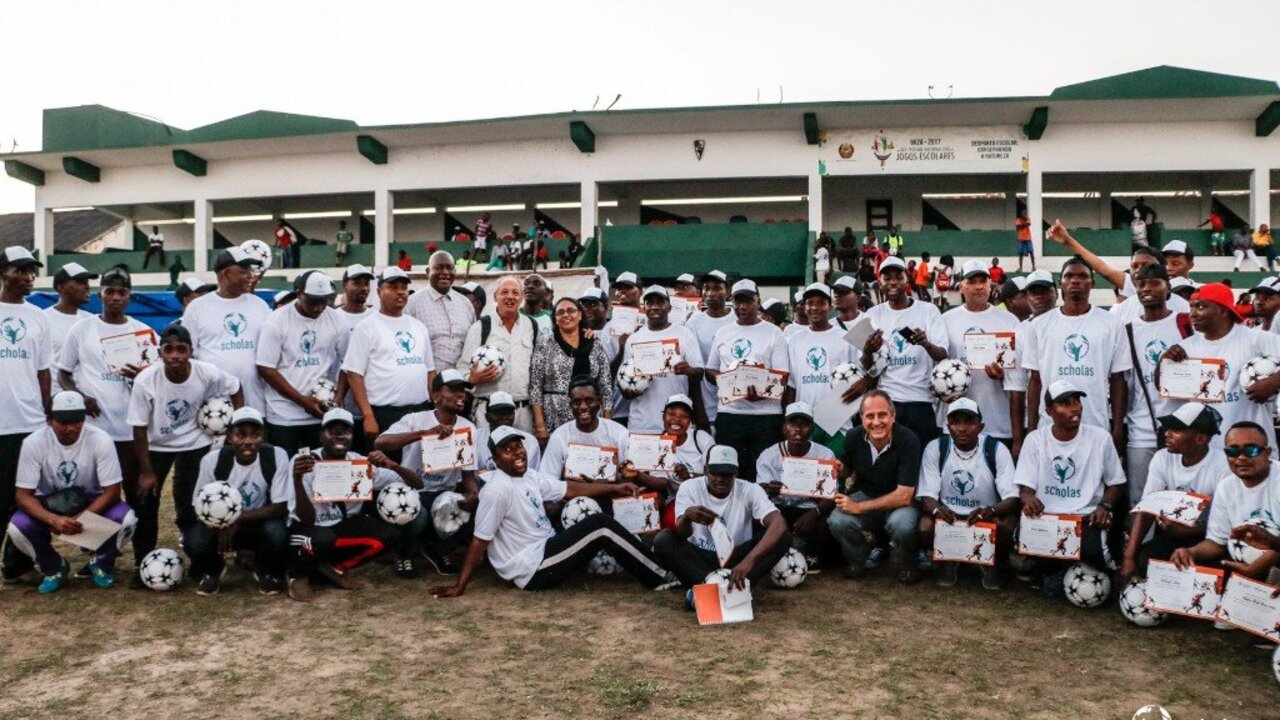 Participantes del Programa FutVal en Xai Xai, provincia de Gaza, Mozambique, en agosto de 2018.
