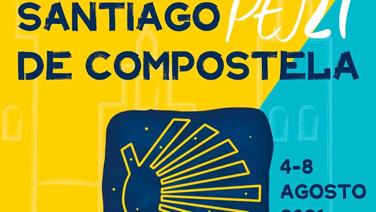 Cartel de la peregrinacion europea- a Santiago 2021. 