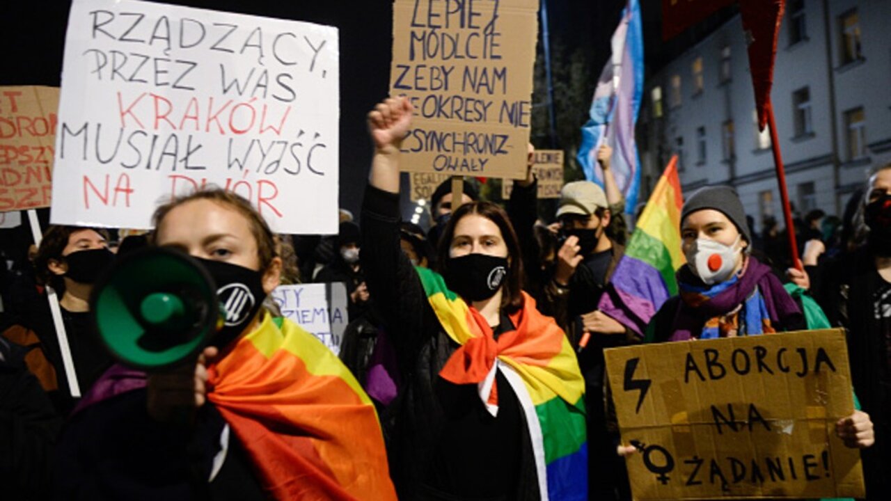 Manifestaciones proabortistas en Polonia. 