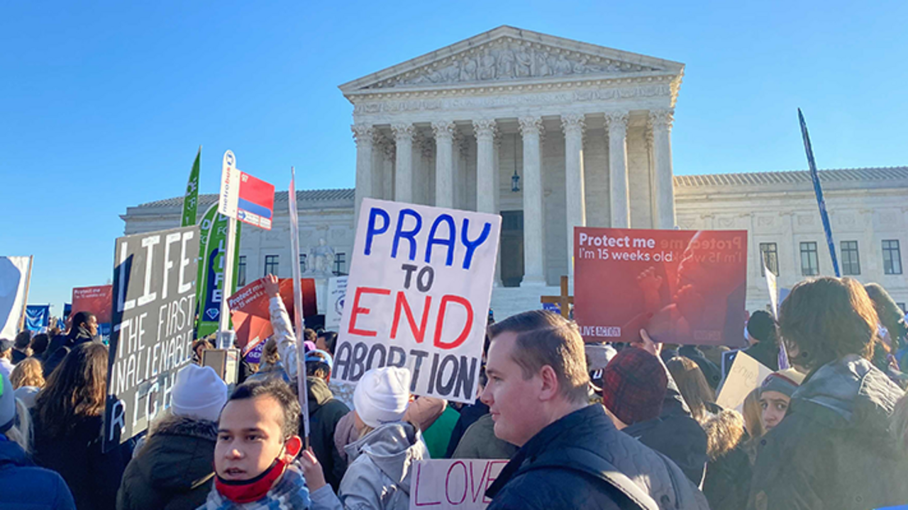 Manifestantes a favor de la vida en USA. 