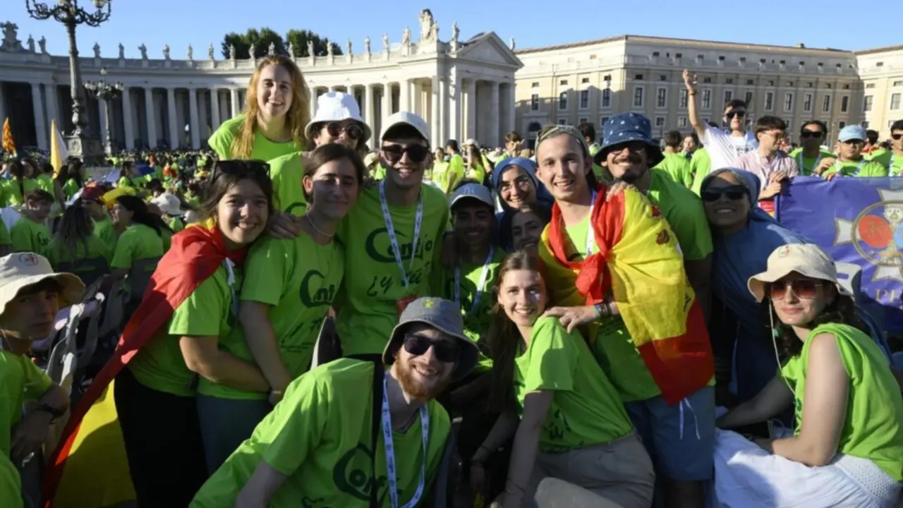 Santa misa en el encuentro de los españoles participantes en el Jubileo de los Jóvenes.   (@Vatican Media)