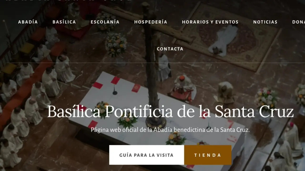 Portada de la web de la Abadía benedictina de la Santa Cruz.