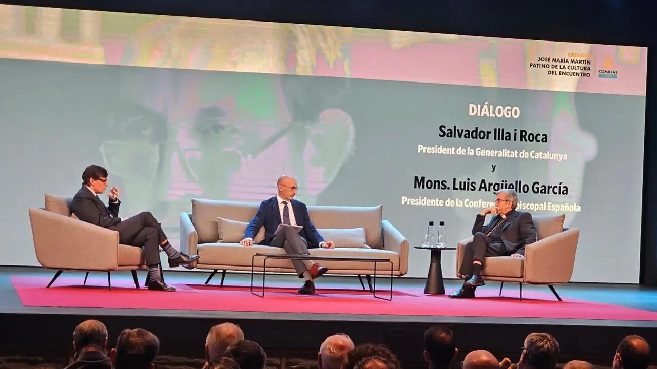 Salvado Illa y Luis Argüello en la FundaciónPablo VI.