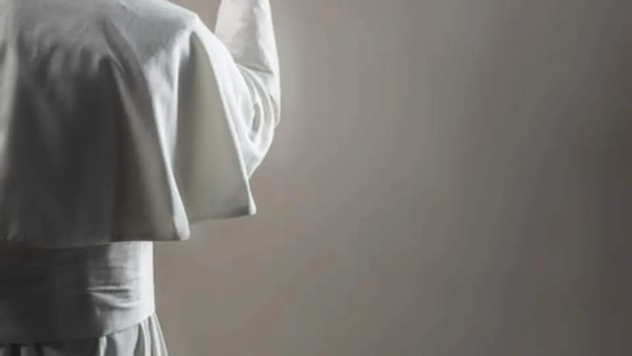 Figura del Papa León XIV en el Museo de Cera de Madrid (vista de espaldas).