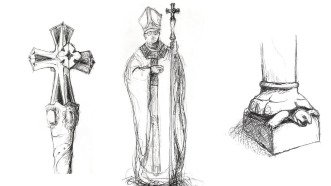 El b&aacute;culo papal dise&ntilde;ado por el escultor y joyero catal&aacute;n Joan Serrami&agrave;. Foto: Agencia Flama.