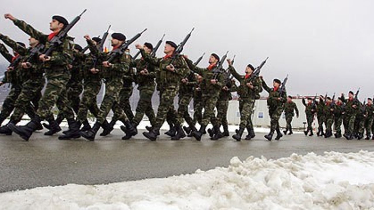 Soldados españoles durante unos ejercicios.