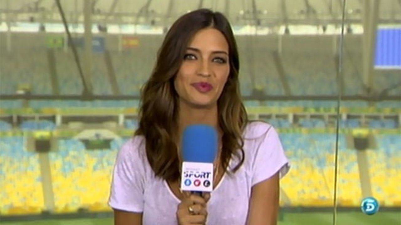 Sara Carbonero, en el estadio de Maracaná de Rio de Janeiro, durante la Copa Confederaciones 2013.