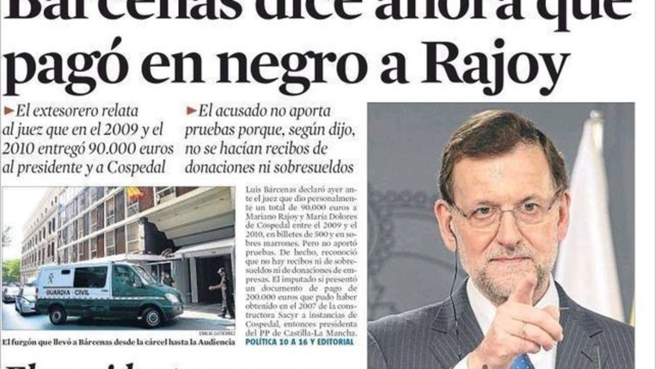 Mariano Rajoy en la portada de La Vanguardia.