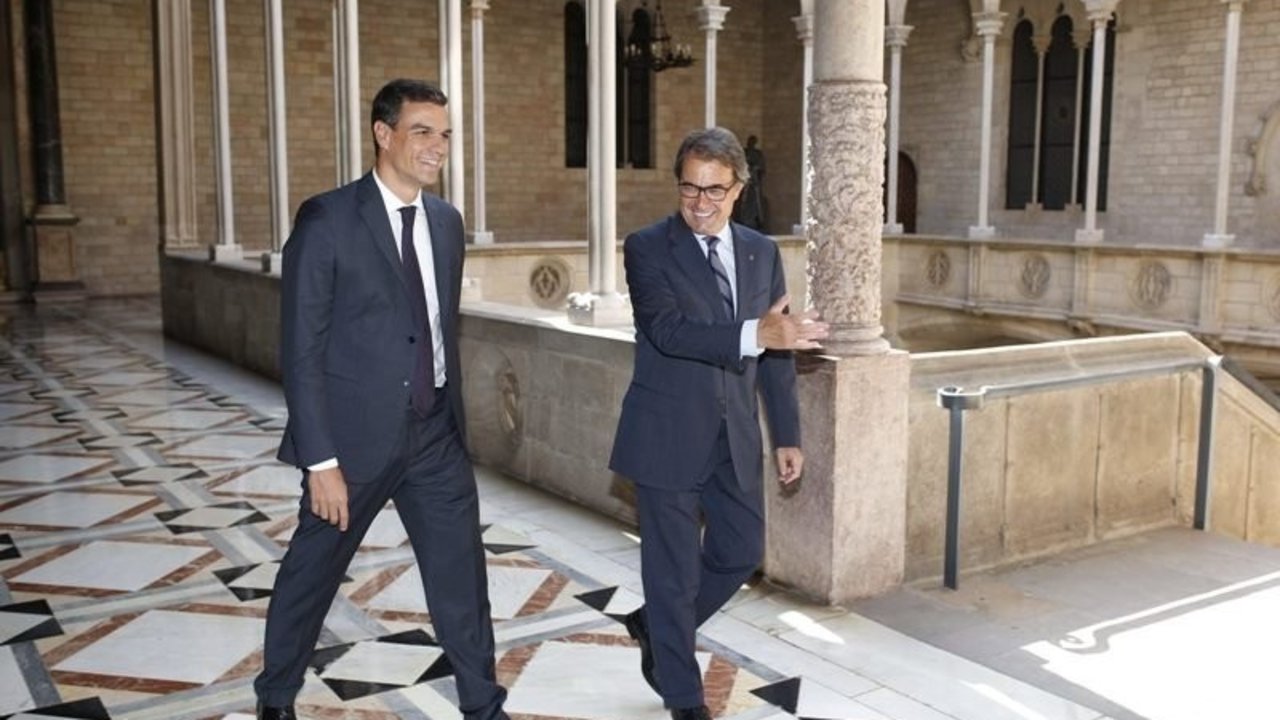 Reunión entre Pedro Sánchez y Artur Mas.