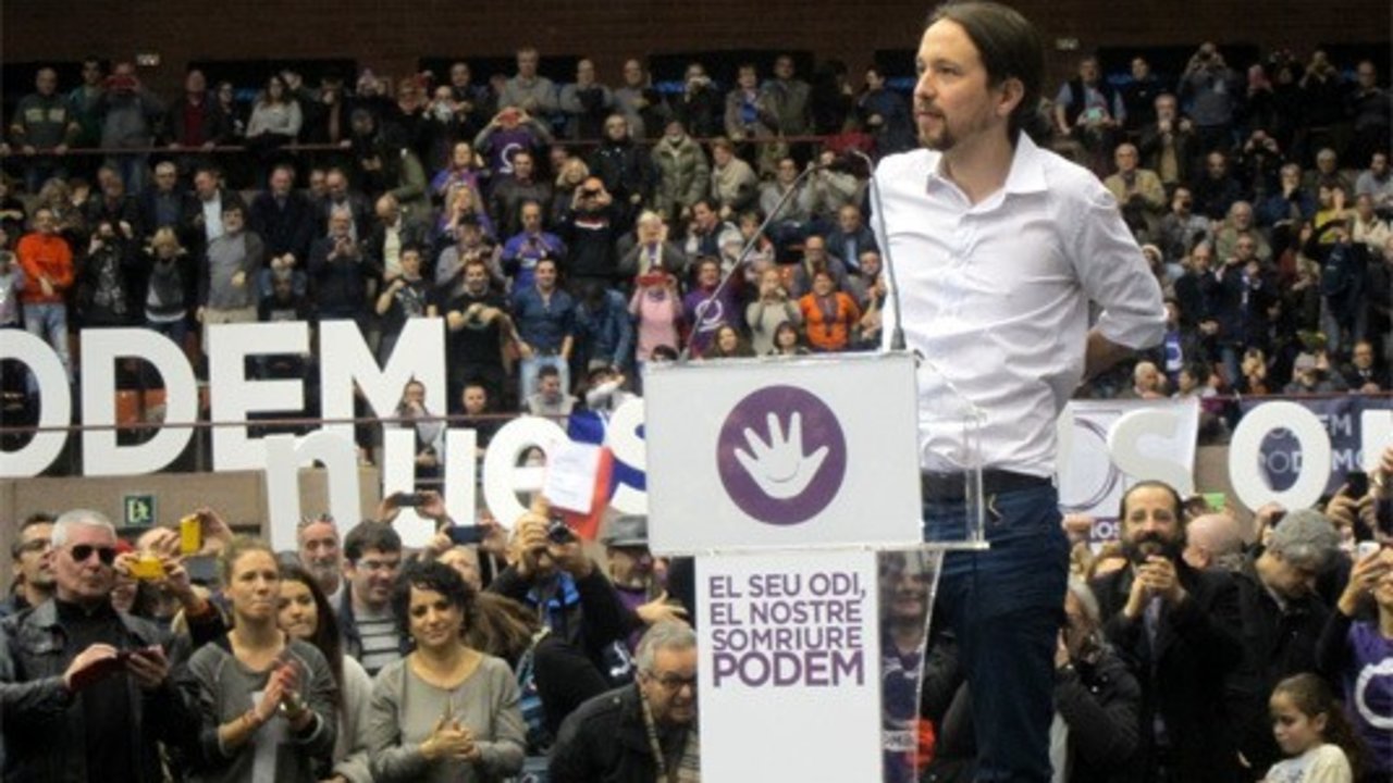 Pablo Iglesias, en el acto de Podemos en Barcelona.