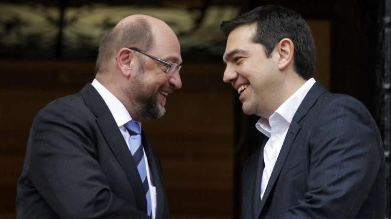 Martin Schulz y Alexis Tsipras.