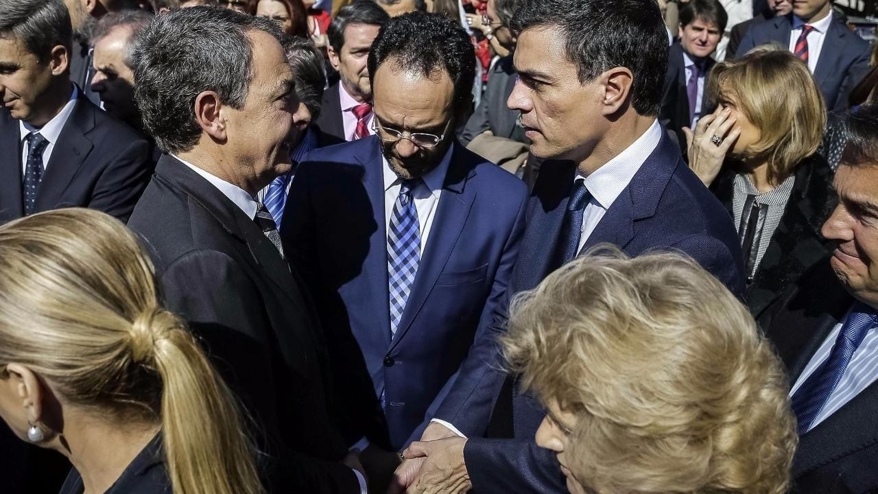 Zapatero y Pedro Sánchez en los actos de aniversario del 11-M.