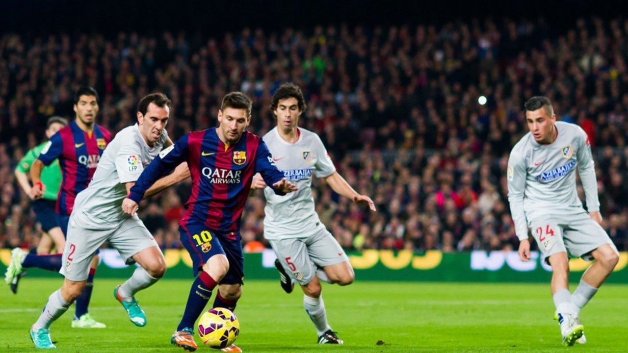 Leo Messi en un partido contra el Atlético de Madrid. 