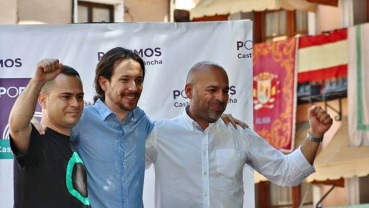 David Llorente, Pablo Iglesias y José García Molina.