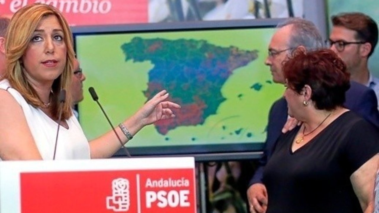 Susana Díaz compara los votos del PSOE en Andalucía y el resto de España.