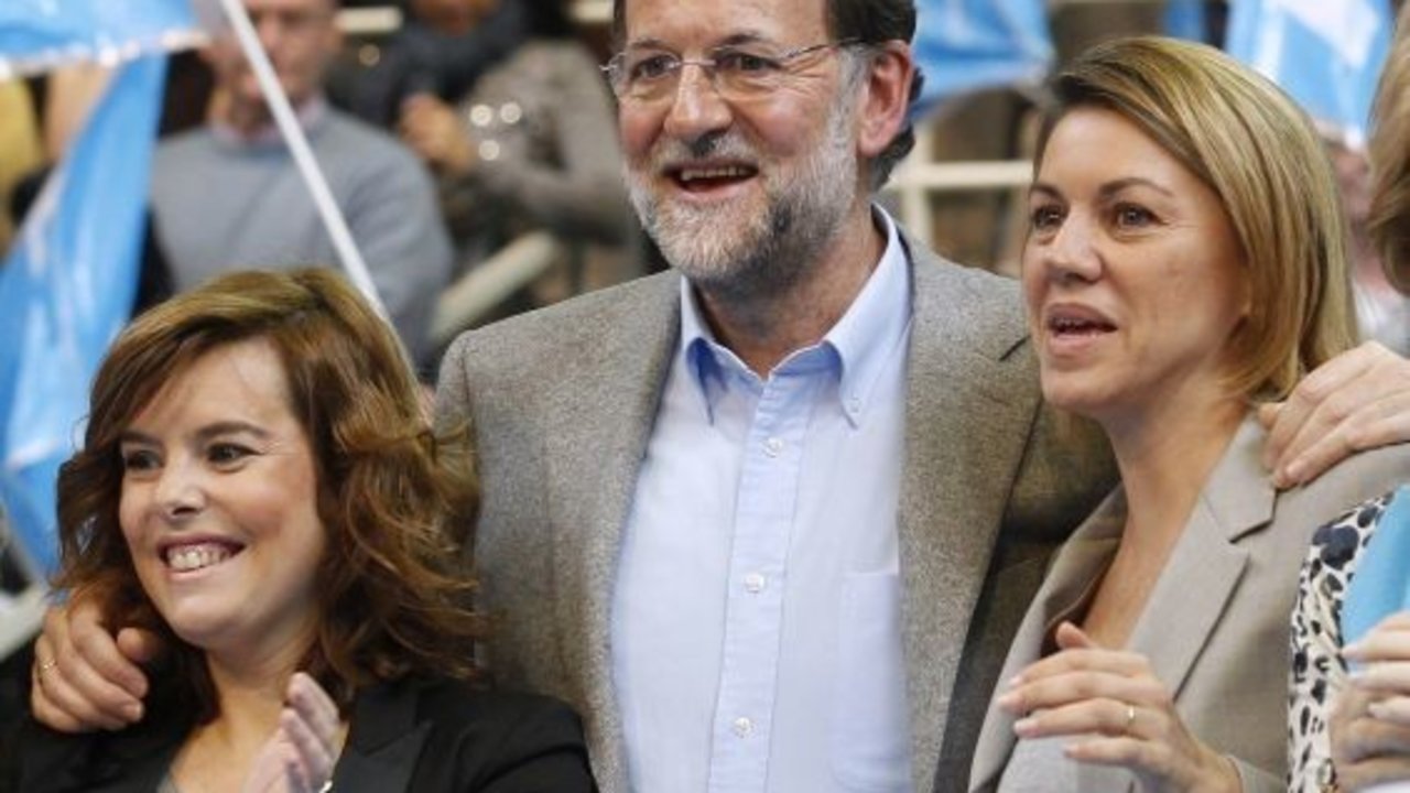 Sáenz de Santamaría, Rajoy y Cospedal.