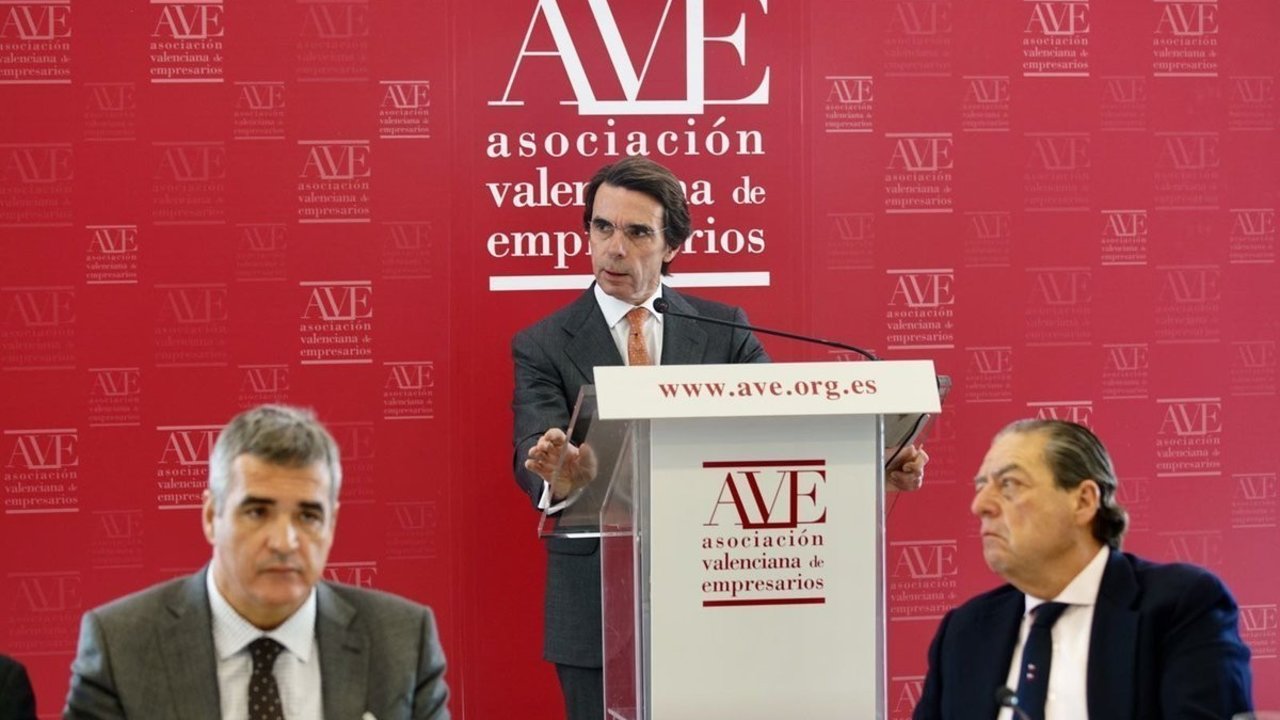 José María Aznar, en el acto de la Asociación Valenciana de Empresarios.