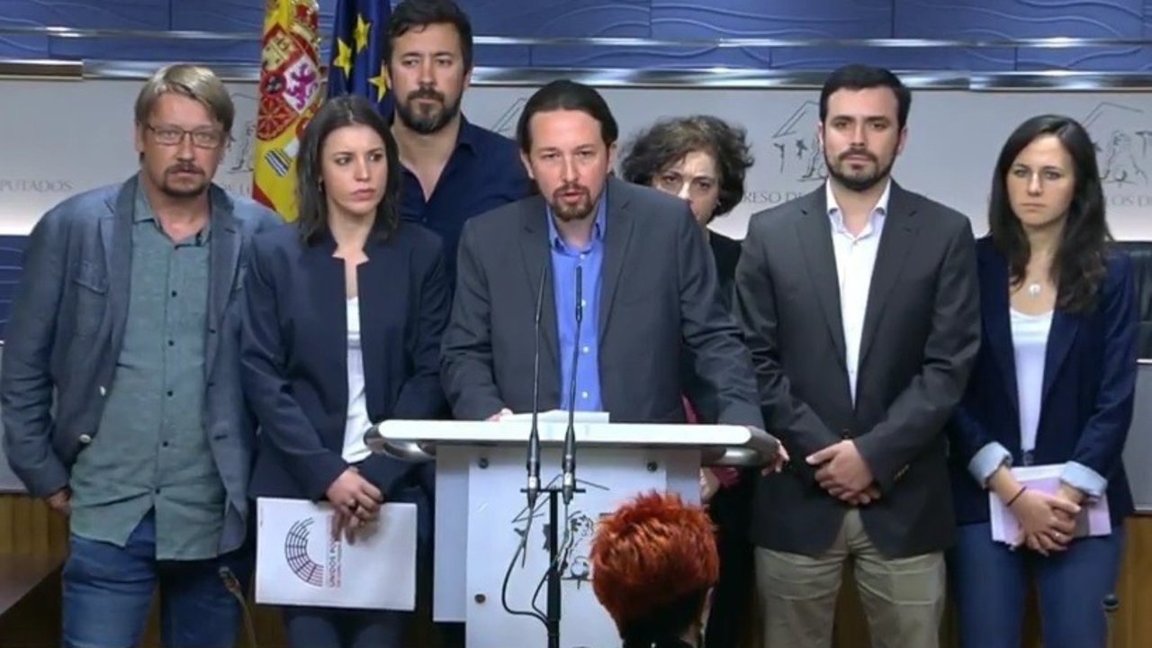 Pablo Iglesias y Unidos Podemos presentan la moción de censura contra Mariano Rajoy.