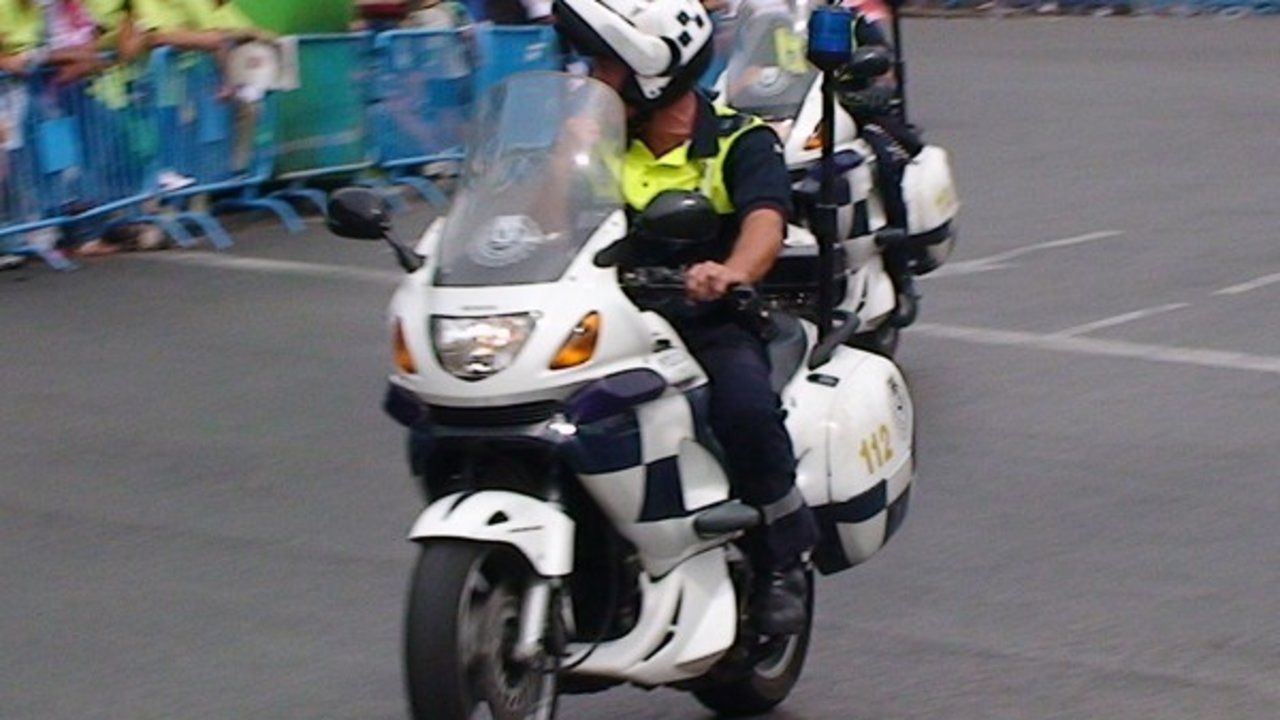 Agente de la Policía Municipal de Madrid en moto.