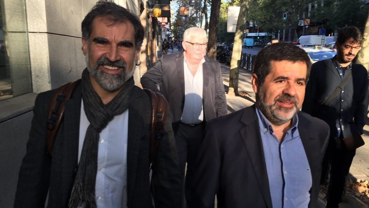 Jordi Cuixart y Jordi Sànchez acuden a declarar a la Audiencia Nacional.