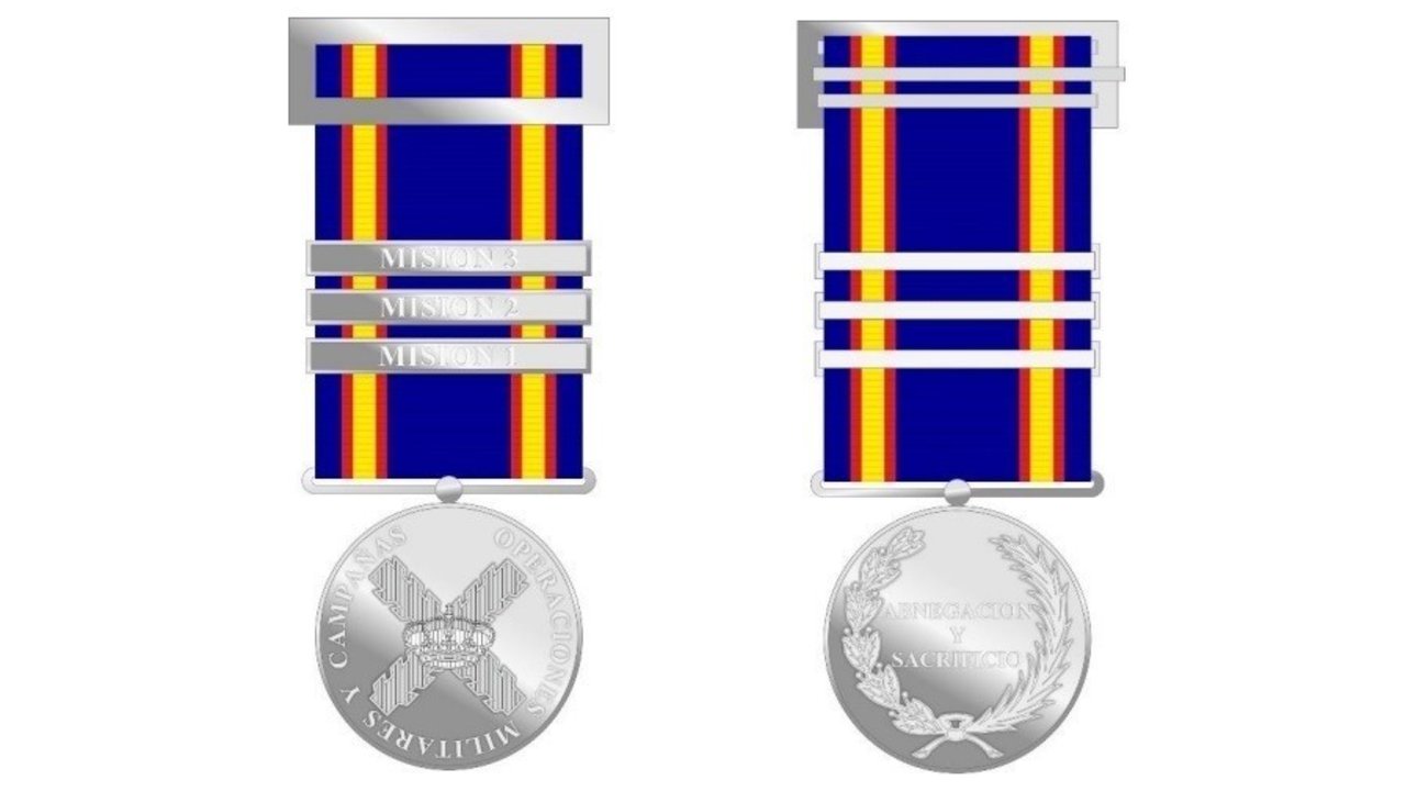 Diseño de la medalla de campaña que va a crear el Ministerio de Defensa.