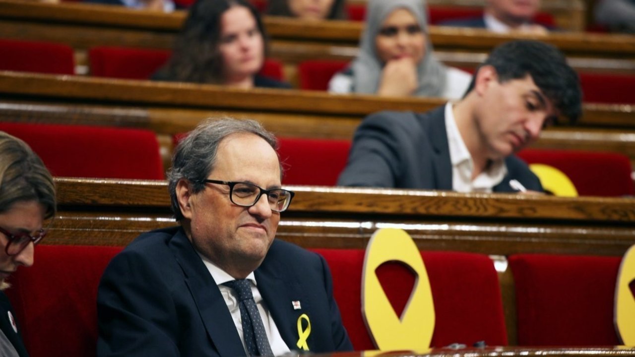 Quim Torra, en el Parlament de Cataluña.