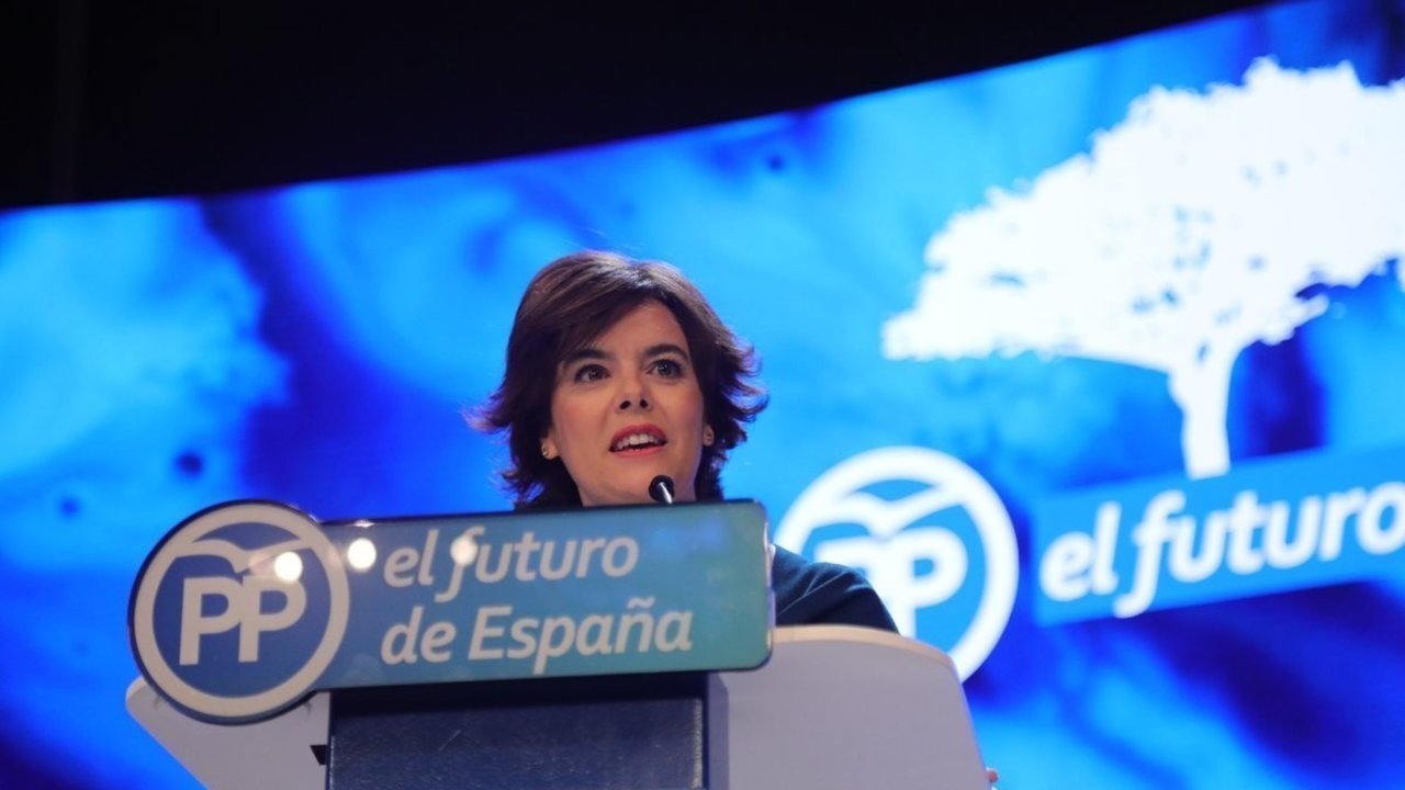 Soraya Sáenz de Santamaría, en su discurso a los compromisarios.